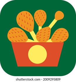 Chicken drums, illustration, vector on a white background.