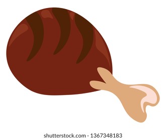 Chicken drumstick appetizer vector or color illustration