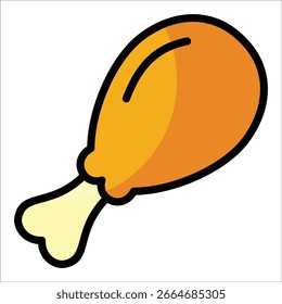 Chicken Drumstick Icon Element For Design