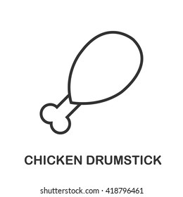 Chicken Drumstick icon or logo line art style. Vector Illustration.
