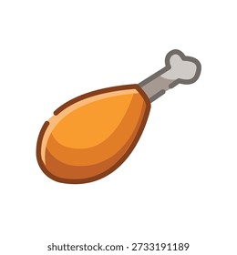 Chicken drumstick icon, chicken drumstick vector, chicken clip art, chicken meat food vector illustration