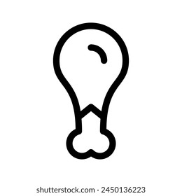 Chicken Drumstick Icon Vector Symbol Design Illustration