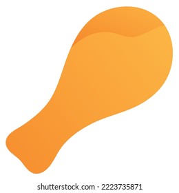 Chicken drumstick isolated on white background, illustration, icon, element