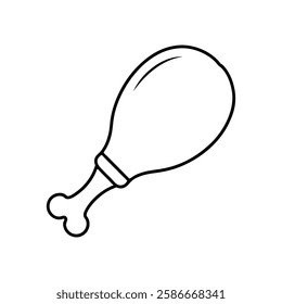 chicken drumstick line art vector