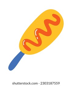 Chicken drumstick on stick. Vector illustration