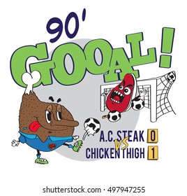 Chicken Drumstick Scores Against Steak Goalie – Funny Cartoon Match