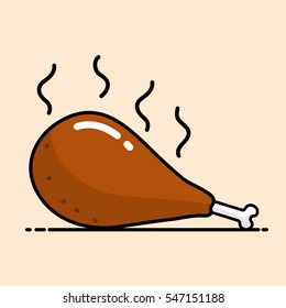 Chicken Drumstick vector cartoon design.