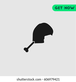 Chicken Drumstick Vector Icon, The symbol of bitten chicken. Simple, modern flat vector illustration for mobile app, website or desktop app   