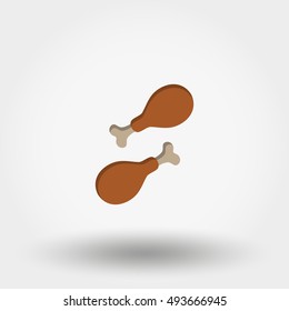 Chicken drumstick.Burger. Icon for web and mobile application. Vector illustration on a white background. Flat design style.