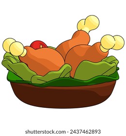 Chicken drumsticks element. Vector illustration with food theme. Editable vector element.