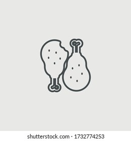 Chicken drumsticks vector icon illustration sign