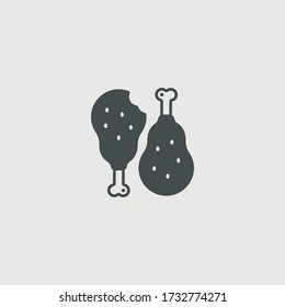 Chicken drumsticks vector icon illustration sign