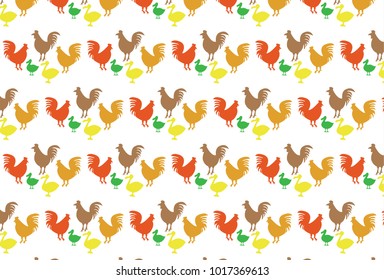 Chicken and duck pattern background vector image.