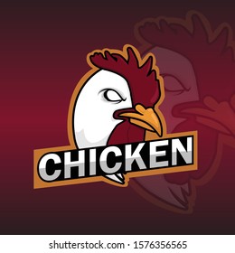 Chicken e sport mascot logo design