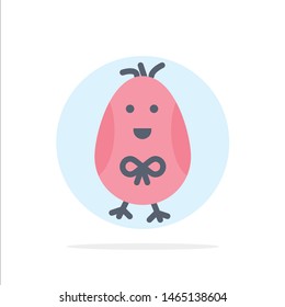 Chicken, Easter, Baby, Happy Abstract Circle Background Flat color Icon. Vector Icon Template background