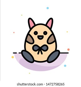 Chicken, Easter, Baby, Happy Abstract Flat Color Icon Template