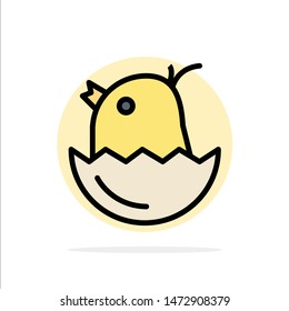Chicken, Easter, Baby, Happy Abstract Circle Background Flat color Icon