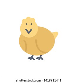 Chicken, Easter, Baby, Happy  Flat Color Icon. Vector icon banner Template