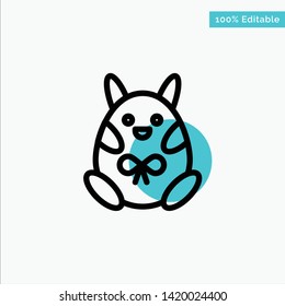 Chicken, Easter, Baby, Happy turquoise highlight circle point Vector icon