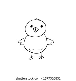 chicken easter hand drawn doodle in simple scandinavian style.