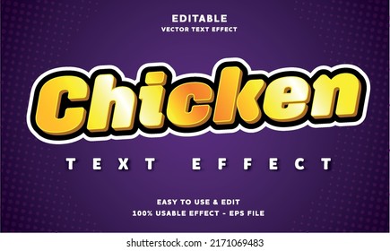 chicken editable text effect with modern and simple style, usable for logo or campaign title