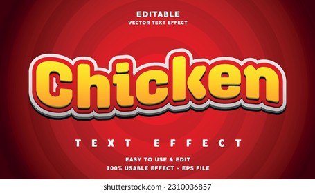 chicken editable text effect with modern and simple style, usable for logo or campaign title