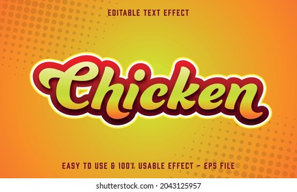 chicken editable text effect template with abstract style use for business brand and food company