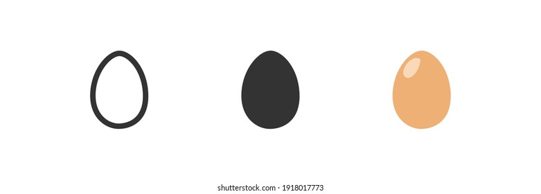 Chicken egg black and flat icon. Vector illustration graphic design 