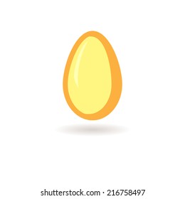 Chicken egg. Color icon. Volumetric object with shadow. Isolated picture. Dairy product. Culinary site. 