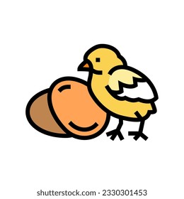 chicken egg farm food color icon vector. chicken egg farm food sign. isolated symbol illustration