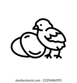 chicken egg farm food line icon vector. chicken egg farm food sign. isolated contour symbol black illustration