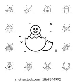 Chicken, egg flat vector icon in agriculture pack