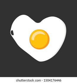 chicken egg. heart. vector illustration. flat