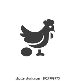 Chicken Egg Icon Isolated on Black and White Vector Graphic