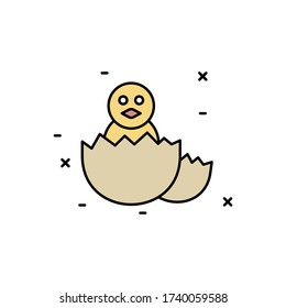 Pollo, icono del huevo. Sencillo vector de color de contorno de iconos agrícolas para ui y ux, sitio web o aplicación móvil