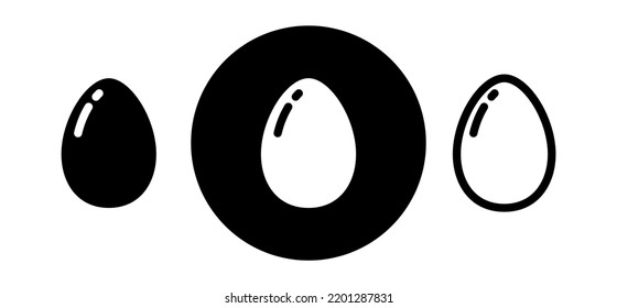 Icono de huevo de pollo. Símbolo de nacimiento, vida y resurrección. Atributo de Pascua. Ilustración vectorial aislada en un fondo blanco.