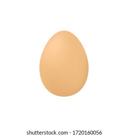 Chicken egg icon, vector brown single realistic symbol isolated on white background. Template for Easter holiday.