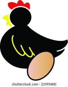 chicken with egg illustration