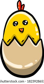 Huhn auf Ei, Illustration, Vektorgrafik auf weißem Hintergrund