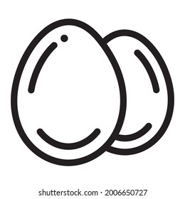 Chicken egg line art icon for apps and websites