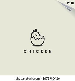 Chicken Of Egg Logo Design. Chicken Of Egg Logo Template. Modern Design. Flat Logo. Vector Illustration