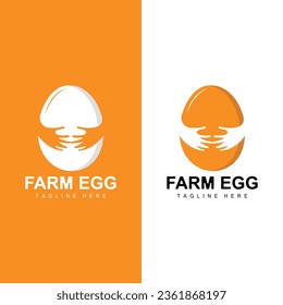 Chicken Egg Logo Farm Illustration Template Vector Design