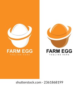 Chicken Egg Logo Farm Illustration Template Vector Design