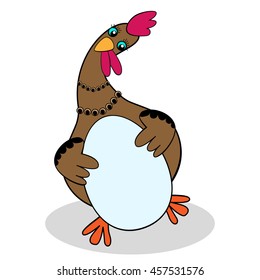 Chicken and egg on a white background. Vector illustration