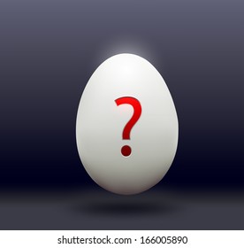 chicken egg with a question mark
