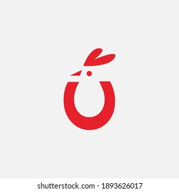 Chicken Egg Red Icon Symbol Logo Design Vector