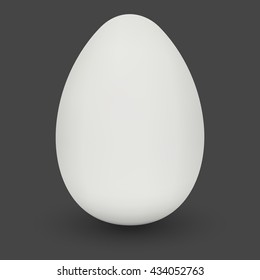 Chicken Egg with shadow on black background. Natural ecological product. Healthy food. Dietary product. Easter symbol. Vector illustration