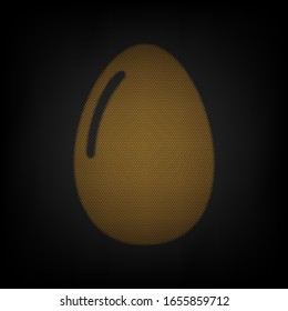 Chicken egg sign. Icon as grid of small orange light bulb in darkness. Illustration.