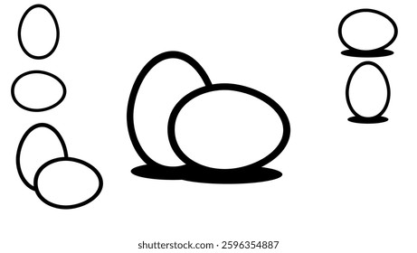 chicken egg symbol, black isolated silhouette