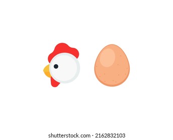 Chicken and egg Vector Emoji Set Illustrations. Chicken and egg Emoticons